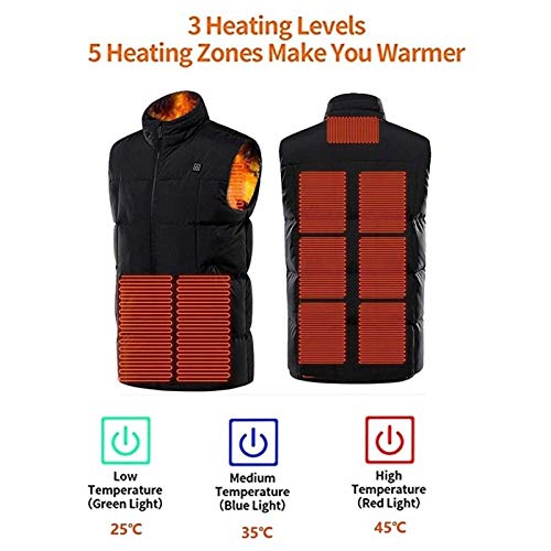 Chaleco caliente invierno MU para proteger el torso del frío con calor USB ajustable 7