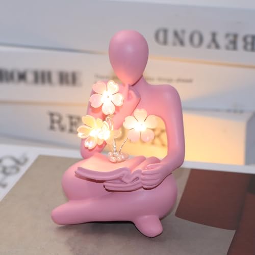 Estatua decorativa lectora en resina para estantería miniatura 1