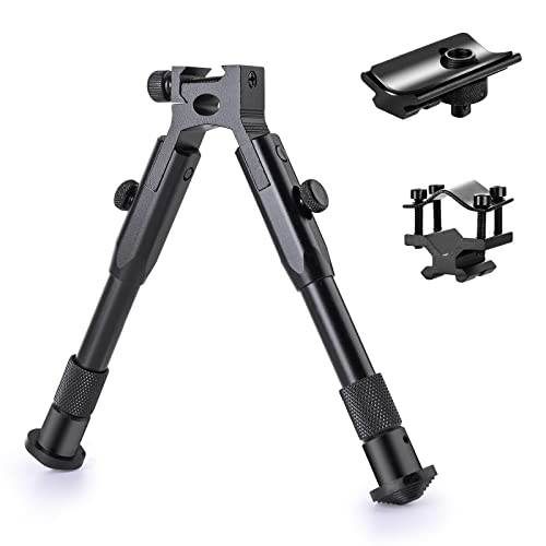 Jinse Tactical Bipod Picatinny Rail Foldable Rubber Feet Center Height 6.5"-7.5" With Adapter #TOP3