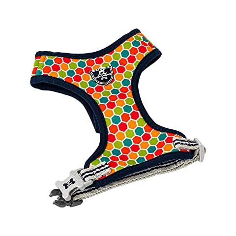 HUGO & HUDSON Dog Harness No-Pull Anti Choke Adjustable Padded Pet Vest, Multi-Color Geometric, S Cover
