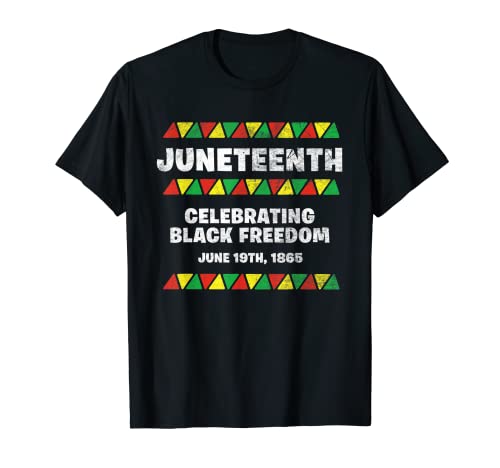 Juneteenth Celebrando la Libertad Negra 1865 Bandera Negra Historia Camiseta