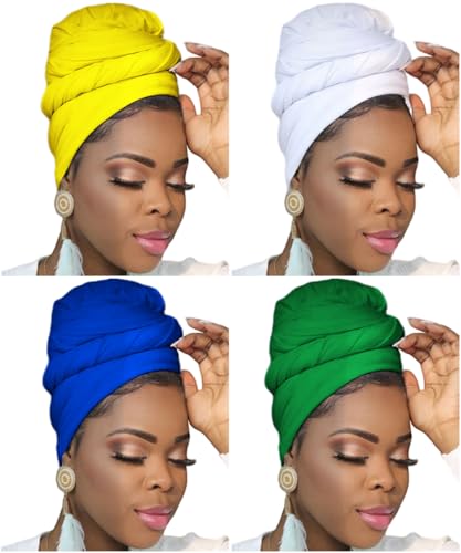 Head Wraps for Women Long Headwraps Hijabs Scarf Large Headscarf Stretch Tie Hair Headbands