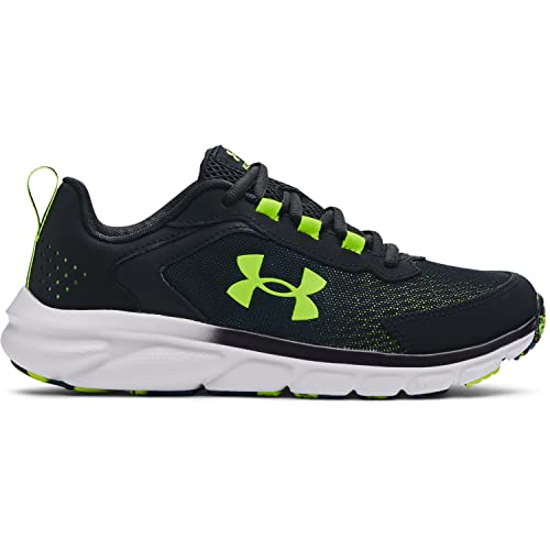 Under Armour Boy's Grade School Assert 9 Running Shoe, (006) Black/Static Blue/Lime Surge, 6 Big Kid #TOP2