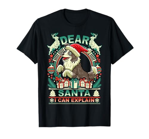 Border Collie Dear Santa I Can Explain Christmas Dog T-Shirt