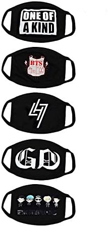 Bestsupplier 5 Pack Teeth Pattern Cute Unisex Cotton Blend Anti Dust Face Mouth Mask Black for Man Woman