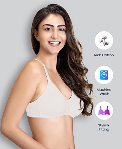 Image of Lyra Women's Cotton Non Padded Wire Free Seamless Bra White