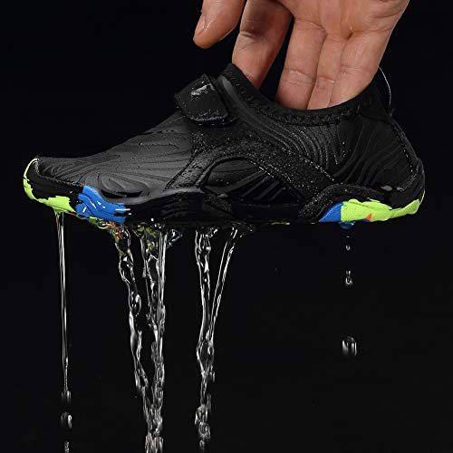 Fanture Girls & Boys Water Shoes Lightweight Comfort Sole Easy Walking Athletic Slip On Aqua Sock(Toddler/Little Kid/Big Kid) U4Jsx002-Black-29 #TOP4
