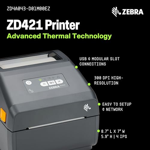 Image of Zebra ZD421 Thermal Shipping Label Printer | 4x6 | No Ink Required
