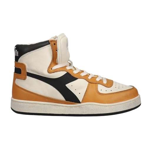 Diadora Mens Mi Basket Used High Sneakers Shoes Casual - Orange, White