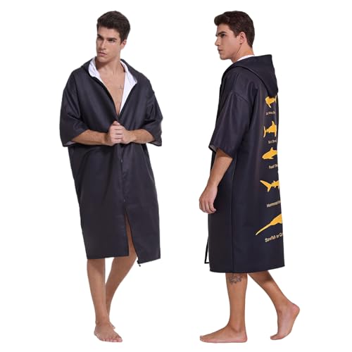 Pahajim Poncho Surf Adulto Toalla Microfibra Grande Albornoz de Secado Rápido Cambiador Playa para Surf,Natación,Deportes Acuáticos