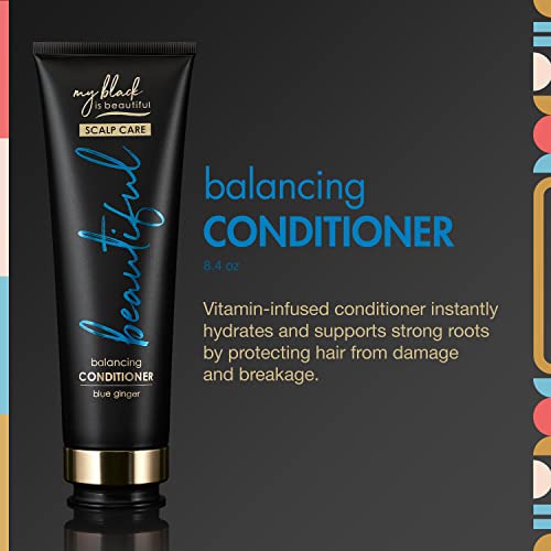 My Black Is Beautiful Balancing Sulfate Free Conditioner For Dry And Damaged Hair, Blue Ginger Mint, 8.4 Fl Oz #TOP3