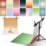 7PCS 14Patterns Original Design Photography Gradual Background Paper with Stand, Double-Sided Waterproof Reusable 34x23in Morandi Photo Tabletop Backdrops for Food Jewelry Cosmetics Makeup