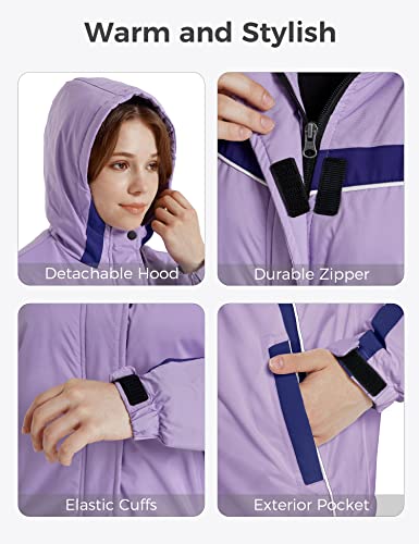 Wantdo Girl's Hooded Ski Mountain Jacket Waterproof Winter Warm Raincoats Purple 14/16 #TOP5