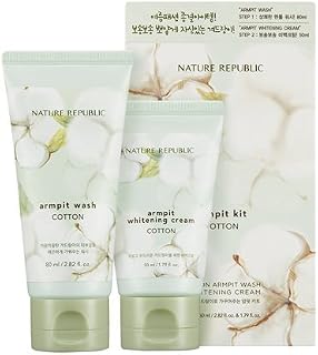 Nature Republic Cotton Armpit Kit Underarm Scrub Wash 80ml and Underarm Whitening Cream