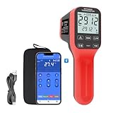 -58°F to 2912°F High Temp Infrared Thermometer Gun DS=30:1,Industrial Infrared Thermometer with Bluetooth USB Rechargeable,Adjustable Emissivity, for Kiln, Forge,HVAC