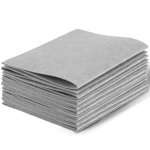 10Pcs Felt Sheets Fabric, 7" x 11" Soft Felt Squares for Craft, 1mm(Gray)