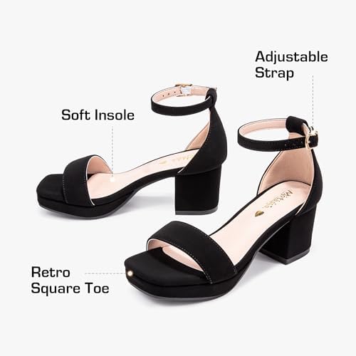 Motasha Girls Heels Girls Dress Shoes High Heels Girl Black Heel Size 3 — view 4