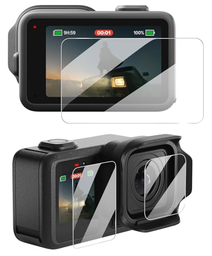 �y1+2���Z�b�g�zHVUYAL �J�����ی�t�B�����Z�b�g For GoPro MISSION 1 / MISSION 1 PRO/MISSION 1 PRO ILS �Ή� �����Y�ی�t�B���� + ��ʕی�t�B���� ���Ɏq 9H ���w�K���X �C�A�h�~ ��U�h
