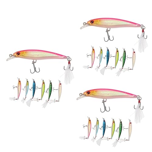 Leurres de pêche bar Toddmomy en ABS de 8g pour eau salée - Lot de 18 pièces
