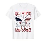 Red White and Goose 4th of July American Flag Patriotic USA T-Shirt
