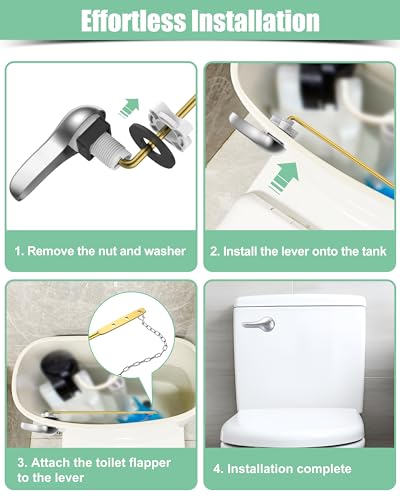 image for YULARA Toilet Flush Handle Replacement Kit: Front Universal Toilet Bow