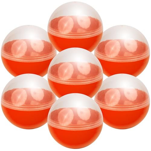 Image of Capsule Vending Machine Translucent-Orange Round Capsules Empty 7 pcs 3.9 inch - Gumball Machine Capsules Easter Basket Stuffers Birthday Gifts - Pinata Stuffers Craft Supplies Claw Machine Refills