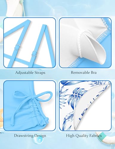 Image of Girls Tankini Swimsuits Two Piece Bathing Suit Drawstring Swimwear Set for Girls 7-18 Years