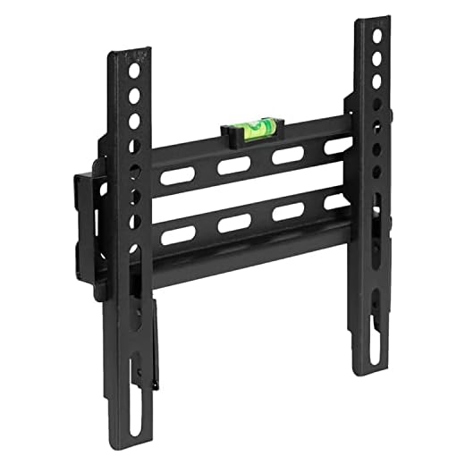 Flash Furniture Suporte de parede fixo para TV Flash Mount com nível integrado – Tamanho VESA máximo 200 x 200 mm – Serve para a maioria das TVs de 17 a 106 cm (capacidade de peso 30 kg)