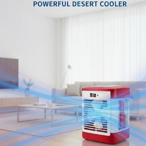 Image of Drumstone Red Desert Cooler | Portable Evaporative Air Cooler with 3-Speed Fan, Wide-Angle Oscillation, Remote Control & 4L Water Tank | Energy-Efficient Cooling for Home, Office & Outdoor Use