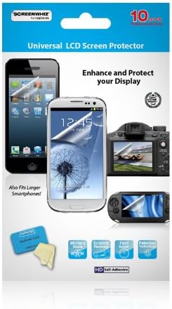 ScreenWhiz by Naztech 12127 Universal Screen Protector Large for Smartphones - 10 Pack - Retail Packaging - Clear