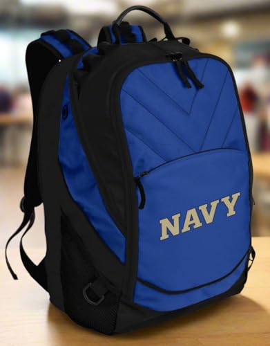 Image of Broad Bay Naval Academy Backpack | Official USNA Midshipmen Logo, Padded Laptop Computer Section, Premium 600D Nylon Fabric
