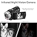 ORDRO V12 Videokamera Camcorder Full HD 1080P 30FPS Infrarot Nachtsichtkamera 3.0 Zoll LCD Bildschirm 16X Zoom Camcorder mit 16GB Memory Karte Fernbedienung und 2 Akkus