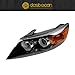 Dasbecan Halogen Headlight Compatible With 2011-2013 Kia Sorento Left & Right Side Black Housing Clear Lens Headlamp Assembly Replaces# 921021U200 921011U200 KI2502143 KI2503143(Left + Right)