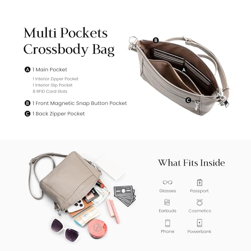 Image of befen Genuine Leather Anti-Theft Small Crossbody Bags for Women Cross Body Purse Handbags with RFID Blocking Card Slots