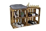 flambierte/geflammte Massive Obstkisten als Regal oder als Klassische Kiste Weinkisten aus dem Alten Land (1 Stück geflammte offen mit Quer Einlage) - 7