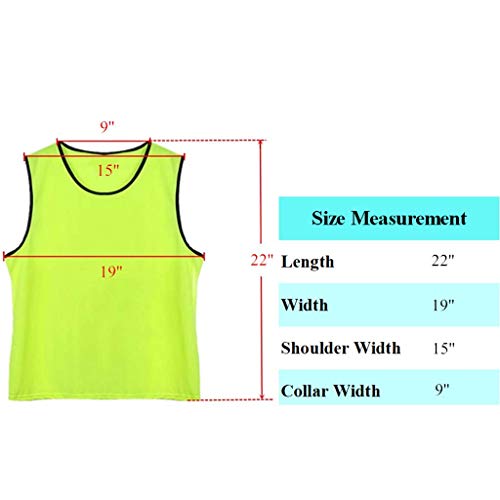 DreamHigh DH Soccer Sports Team Practice Pinnies Training Mesh Vests Youth -12 pcs Pack3