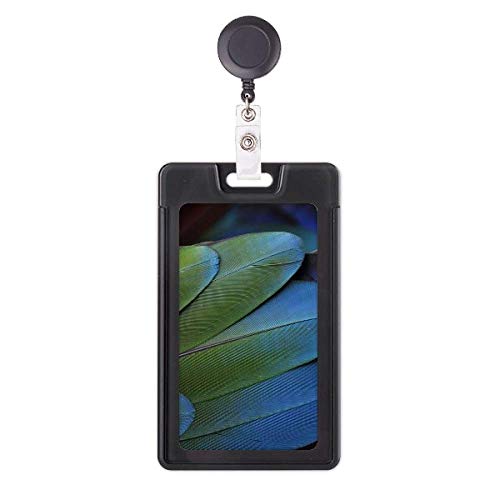 Porte-badge rétractable plume d'oiseau terrestre en métal durable
