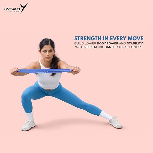 Image of JASPO Ultra Flex Resistance Bands Set of 5 - Mini Loop Latex Exercise Bands for Booty, Hip, Glutes & Legs Workout | Stretch Bands for Yoga, Pilates, Squats, Strength Training & Home Gym | Multicolor