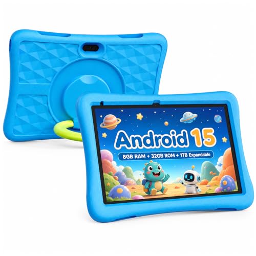 �L�b�Y�^�u���b�g 10�C���` Android�^�u���b�g �q���p �ϏՌ��ی�P�[�X 8GB RAM 32GB ROM�^�u���b�g 1TB MicroSD�Ή� 6000mAh �o�b�e���[ �f���A���J���� 5G Wifi6 Android�^�u���b�g �P�[�X�t��
