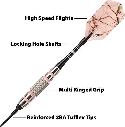 Fat Cat Realtree APC Pink Camo Soft Tip Darts with Storage/Travel Case, 16 Grams
