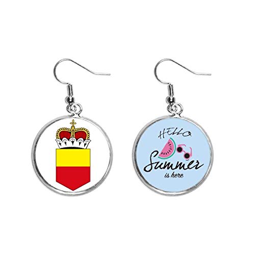 Pendientes de sandía con colores de Liechtenstein para el lóbulo