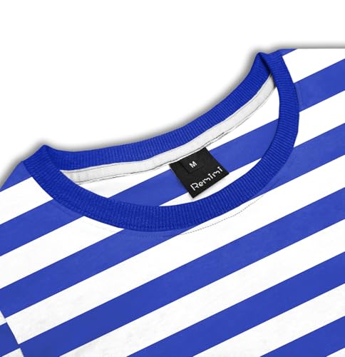 Image of Remimi Kids Striped Shirts Long Sleeve Boys Girls Crew Neck Holiday Tshirts 3-14 Years