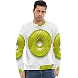 Montoj Herren-Sweatshirt, Donut-Design, leicht, Rundhalsausschnitt, Gelb Gr. XL, 1