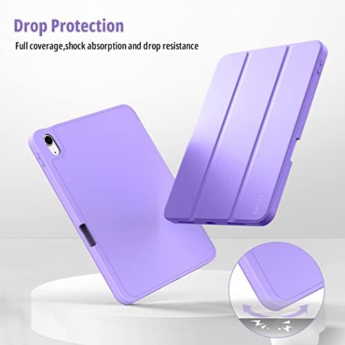 Case for iPad 10th Generation 10.9 Inch 2022, Soft TPU Back 10th Gen Cover iPad Protective Smart Stand Case for iPad 10 Generation - Purple