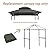 Donext 8' x 5' Grill Gazebo Double Tiered Replacement Canopy Roof, Outdoor Barbecue Gazebo Tent Roof Top, Grill Canopy for Outdoor Grill, Gray