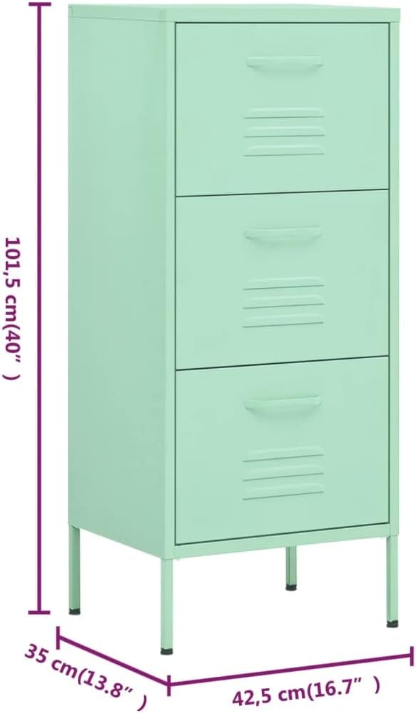 Mint Steel Storage Cabinet Medium Rectangular with Matte Finish, Indoor Office and Home Storage Locker, Smooth Sliding Doors, Adjustable Feet for Stability
