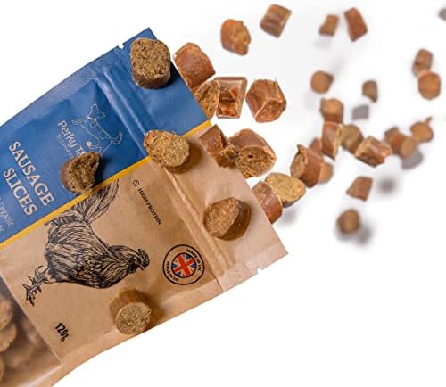 Healthy Dog Training Treats, Suitable as Dog Treats for Large Dogs and Dog Treats for Small Dogs - Dog Sausages, Made from Human Grade Chicken - Natural Training Treats for Dogs, Made in the UK - 120g