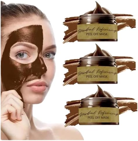 PONPRNGY Pro-Herbal Refining Peel-Off Facial Mask - Herbal Refining Peeling Mask for Deep Cleansing Pores, Herbal Refining Peel Off Facial Mask Oil Control Blackhead Remover & Shrink Pores (3pc)