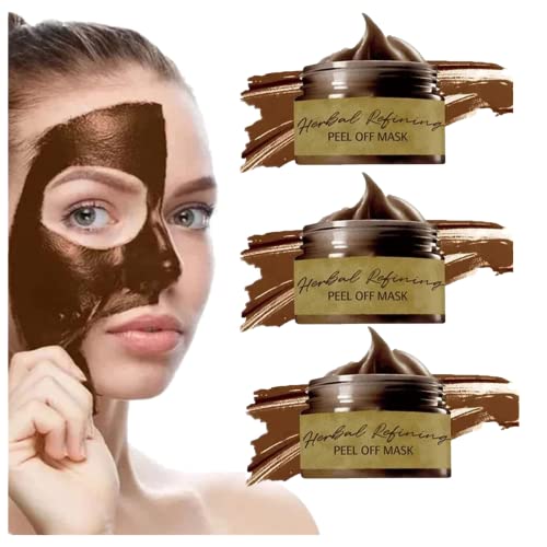 Ponprngy Pro-Herbal Refining Peel-Off Facial Mask - Herbal Refining Peeling Mask For Deep Cleansing Pores, Herbal Refining Peel Off Facial Mask Oil Control Blackhead Remover & Shrink Pores (3Pc) #TOP3