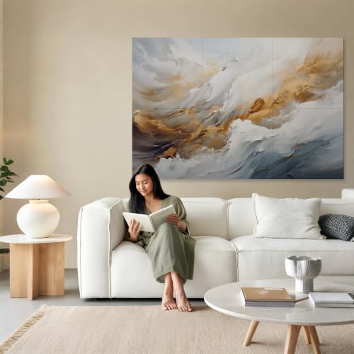 Image of Soon Global Acoustical Wall Panels, 72 X 48 Inches Art Acoustic Panels, Decorative Acoustic Panels, Acoustic Wall Panels, Sound Absorbing Wall Art, Whispers of Serenity
